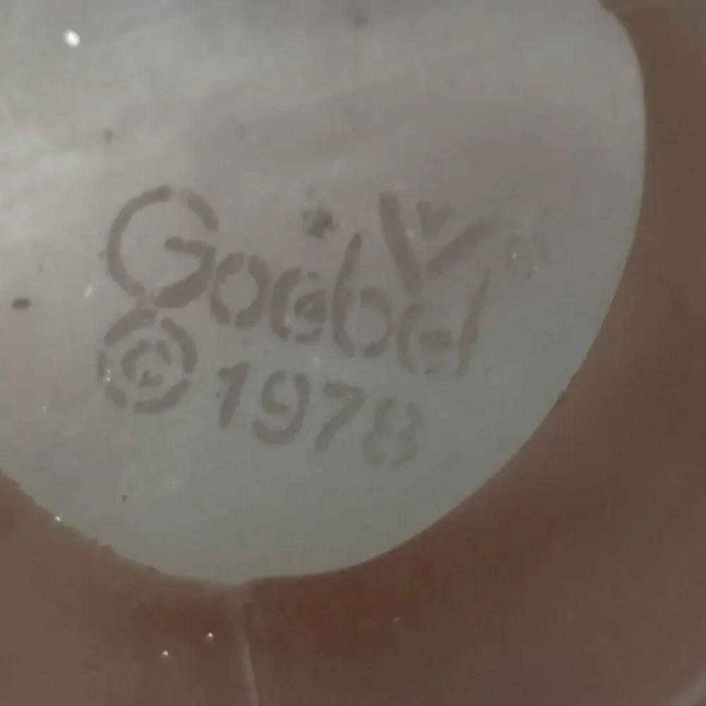 Goebel Annual Crystal Egg Oval Decorated Etched Glass Vintage 1979 Frosted Retro